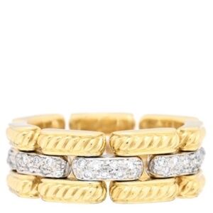 David Yurman Gatelin 18k Yellow Gold Pave Diamond Link Wedding Ring
